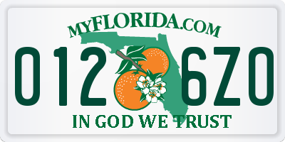 FL license plate 0126ZO