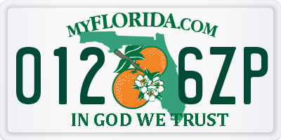 FL license plate 0126ZP