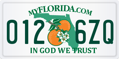 FL license plate 0126ZQ