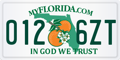 FL license plate 0126ZT