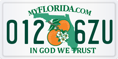 FL license plate 0126ZU