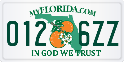 FL license plate 0126ZZ