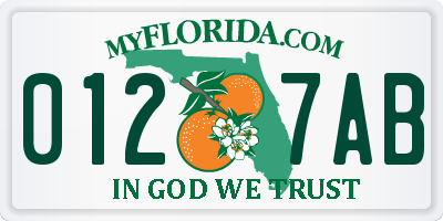 FL license plate 0127AB