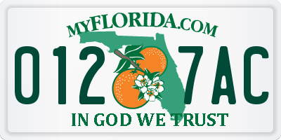 FL license plate 0127AC