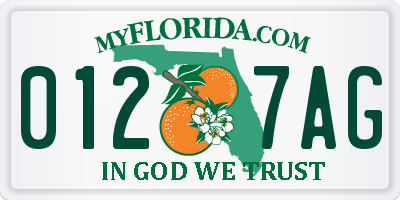 FL license plate 0127AG