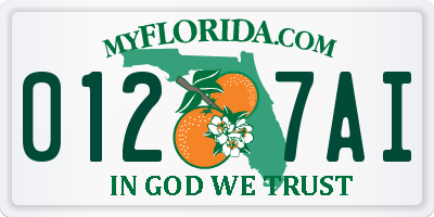 FL license plate 0127AI