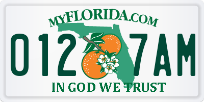 FL license plate 0127AM