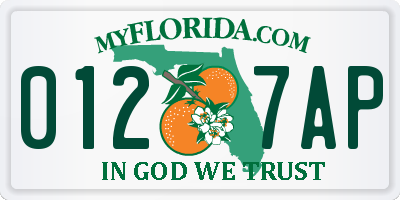 FL license plate 0127AP