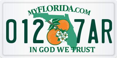 FL license plate 0127AR