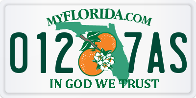 FL license plate 0127AS