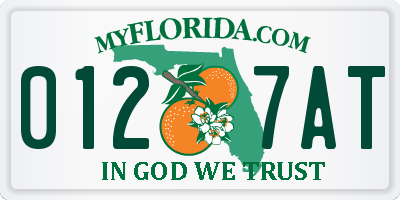 FL license plate 0127AT