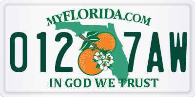 FL license plate 0127AW