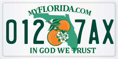 FL license plate 0127AX