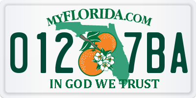 FL license plate 0127BA