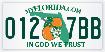 FL license plate 0127BB