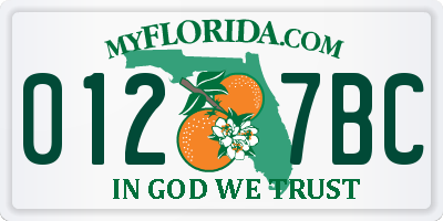 FL license plate 0127BC