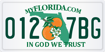 FL license plate 0127BG