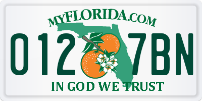 FL license plate 0127BN