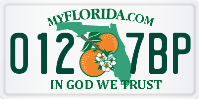 FL license plate 0127BP