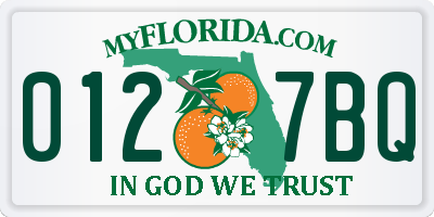 FL license plate 0127BQ