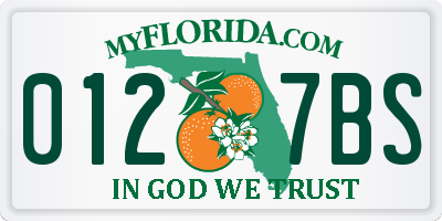 FL license plate 0127BS