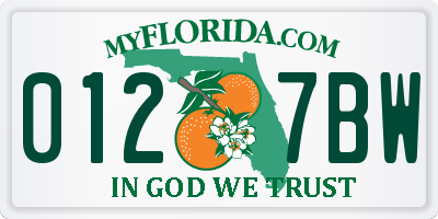 FL license plate 0127BW