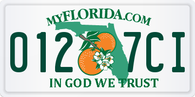 FL license plate 0127CI