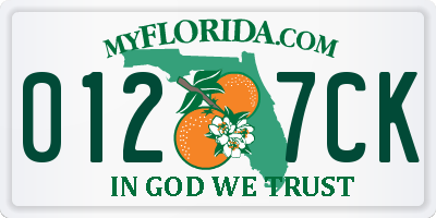 FL license plate 0127CK