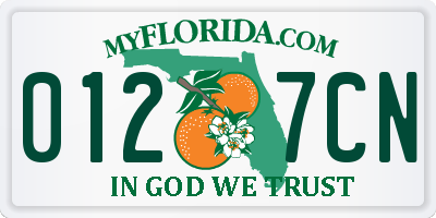 FL license plate 0127CN