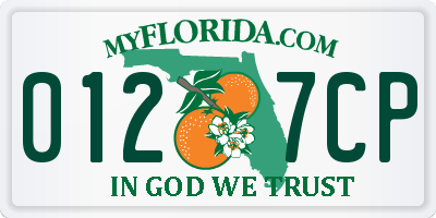FL license plate 0127CP