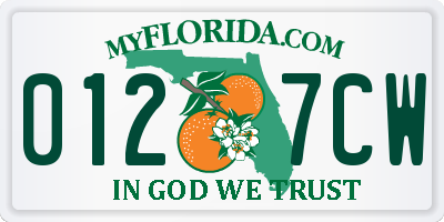 FL license plate 0127CW