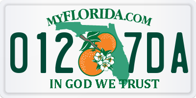 FL license plate 0127DA