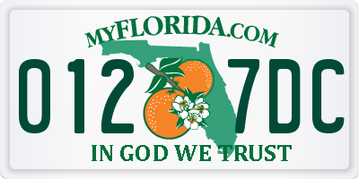 FL license plate 0127DC