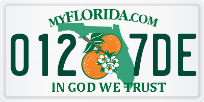 FL license plate 0127DE