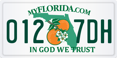 FL license plate 0127DH