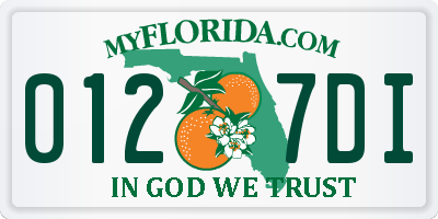 FL license plate 0127DI