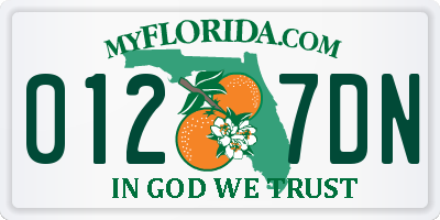 FL license plate 0127DN