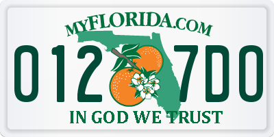 FL license plate 0127DO