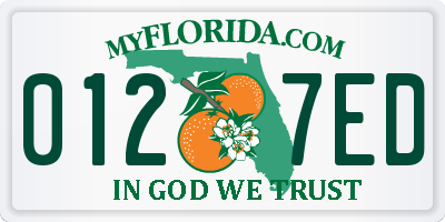 FL license plate 0127ED