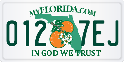 FL license plate 0127EJ