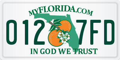 FL license plate 0127FD