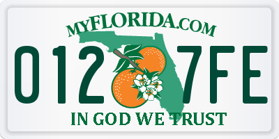 FL license plate 0127FE