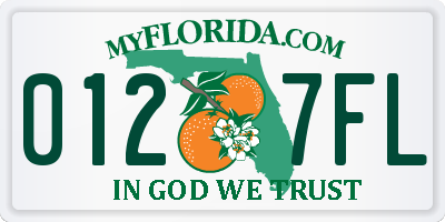 FL license plate 0127FL