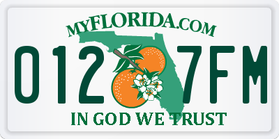 FL license plate 0127FM