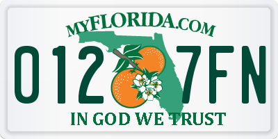 FL license plate 0127FN