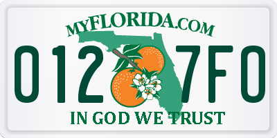 FL license plate 0127FO