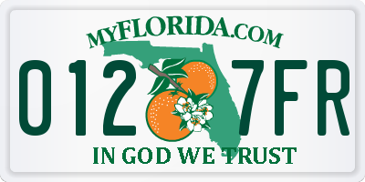FL license plate 0127FR