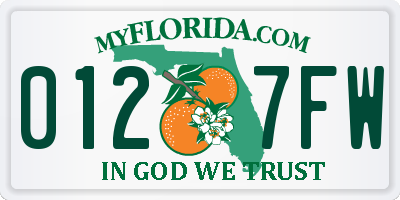 FL license plate 0127FW
