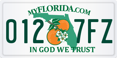 FL license plate 0127FZ