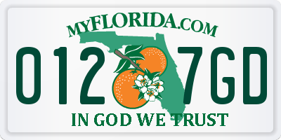 FL license plate 0127GD